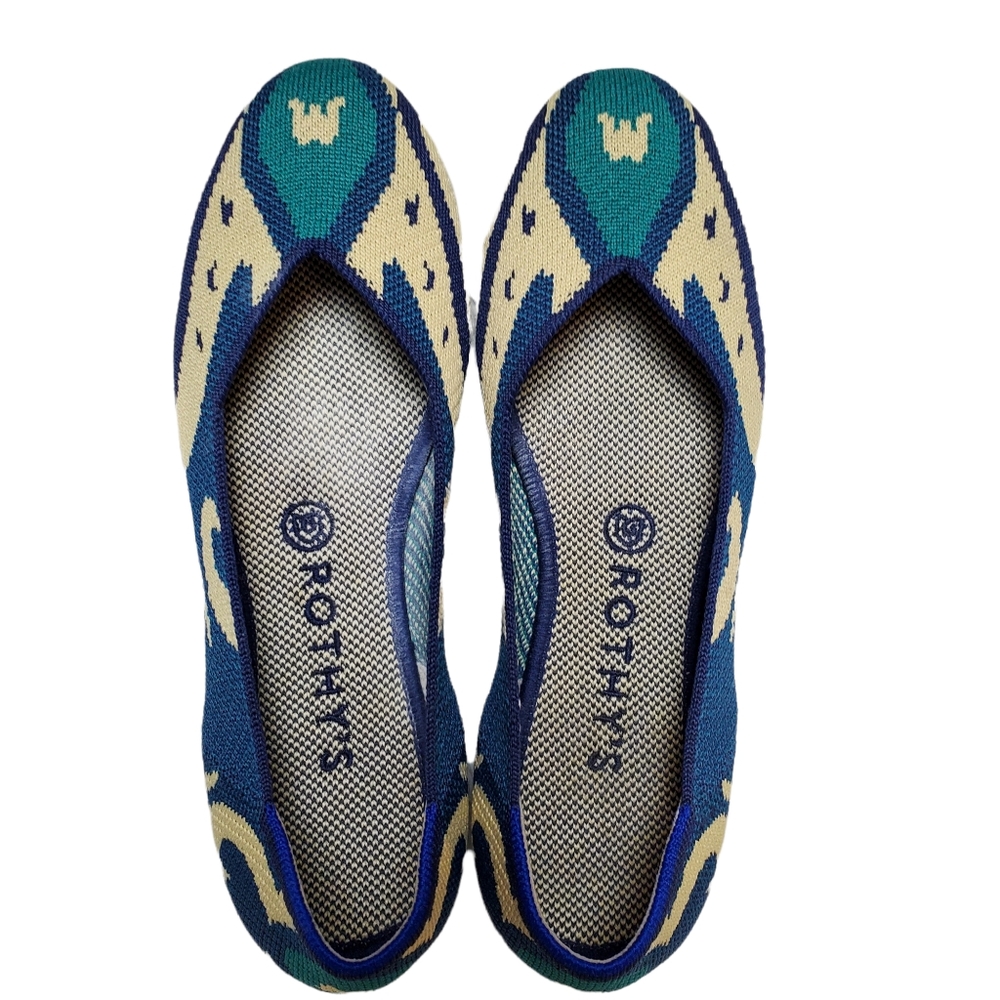 Rothy's Moroccan Blur Ikat Flats 8.5 EUC Retired